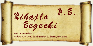 Mihajlo Begečki vizit kartica